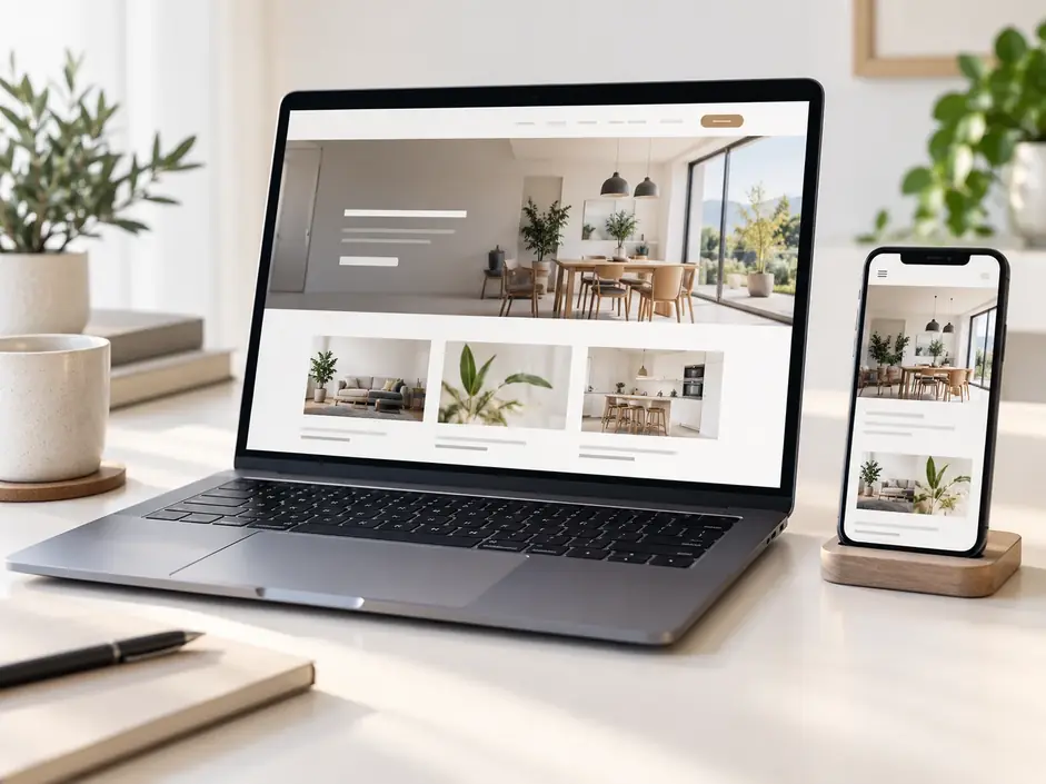 Website auf Laptop und Handy, Webdesign von Picline in Zug